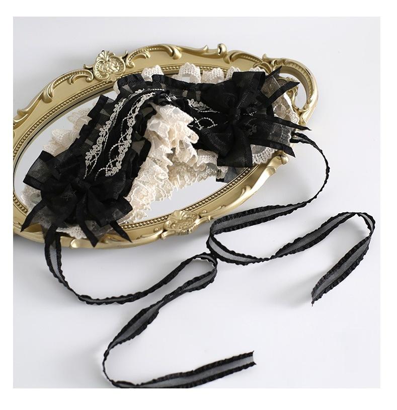 Xiaogui - Maid Lolita Hairband Doll Lolita - Cuffs and Top Hat Headwear