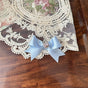 Crystal Heart Swallowtail Bow Blue Single / Hair Tie