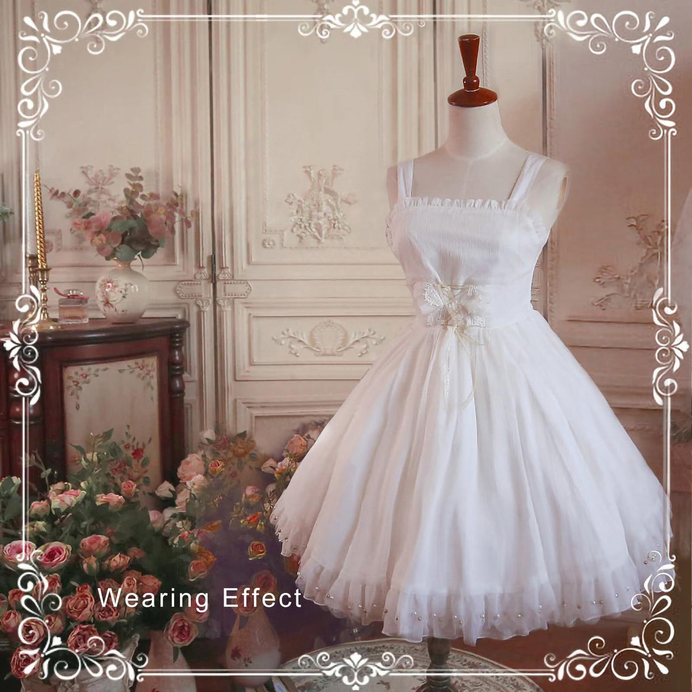 45cm white Lolita petticoat with layered organza