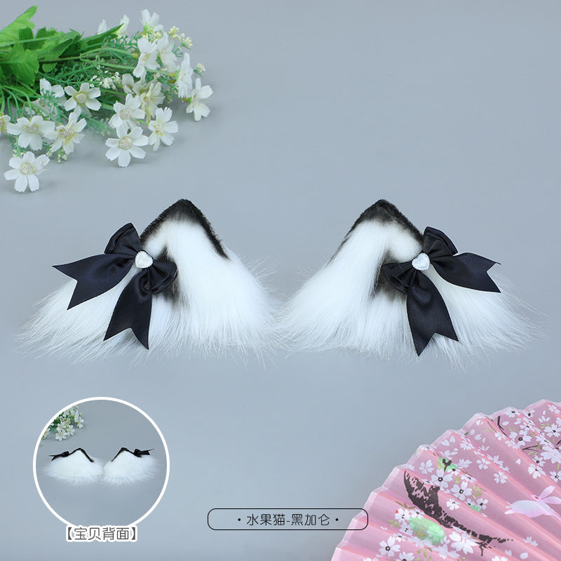 Lolita Hair Accessories In Stock Plush Handmade Multiple Colors Available Party Fashion Accessories Cute Cat Ear Hair Clips - Lolita Fetch