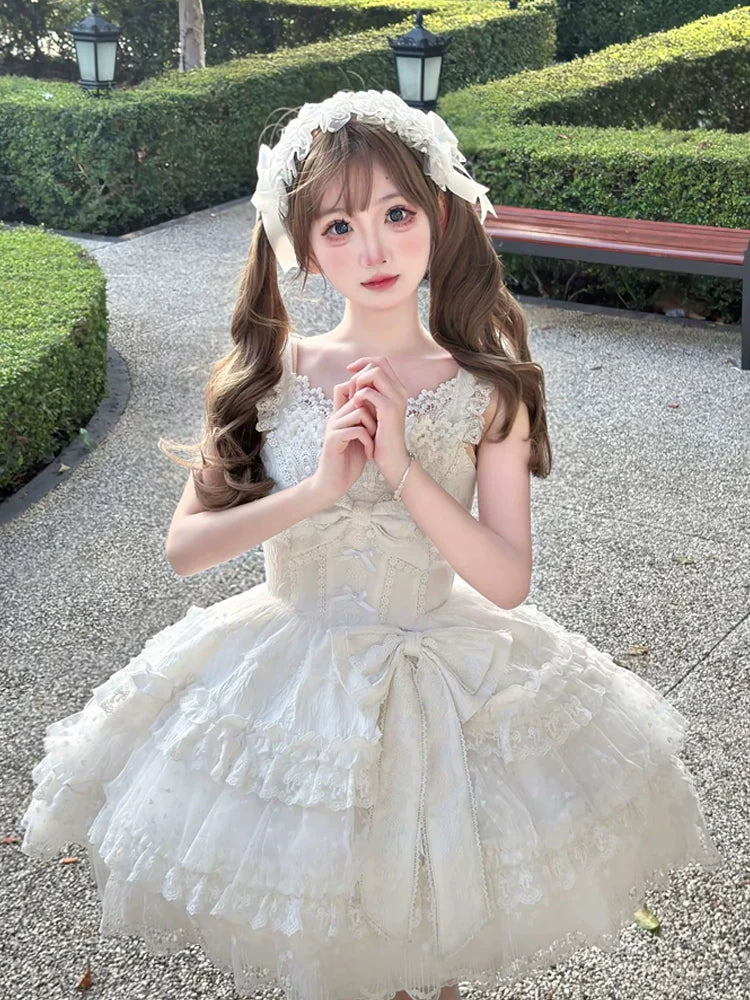 Snow Meow Sweet Princess Lolita floral lace trimmed bonnet, elegant Lolita fashion accessory with delicate embroidery and lace details