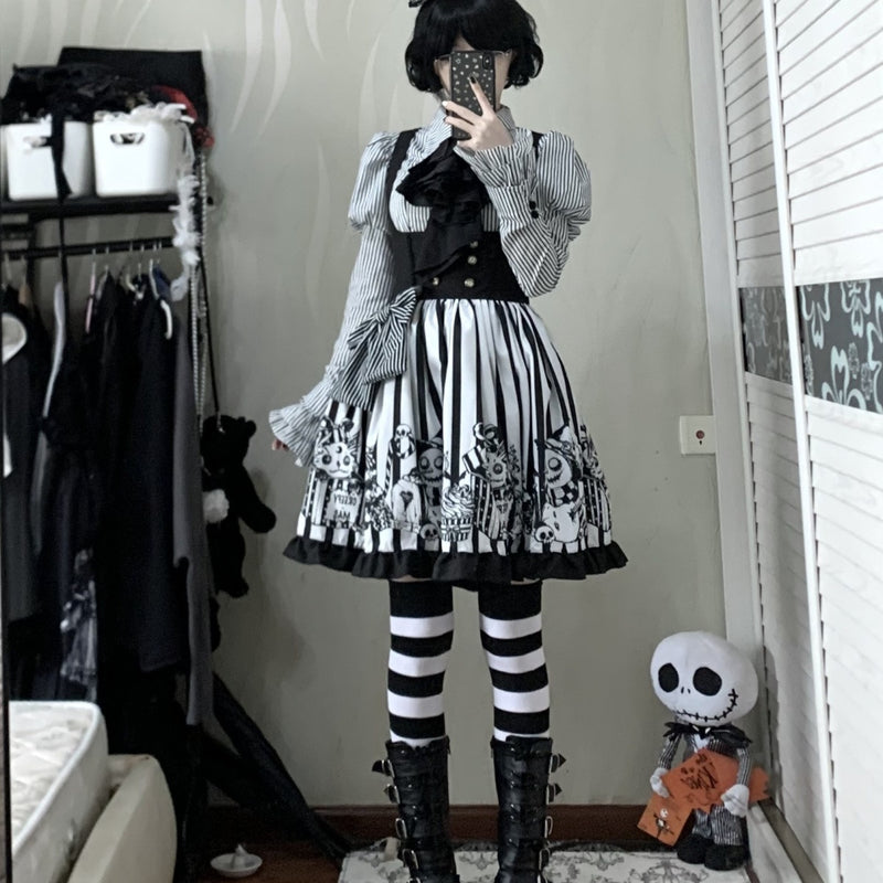 Doll and Bear - Strange Christmas - Long-Sleeve Gothic Lolita JSK Set - product detail 3