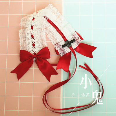 Soft Girl Sweet Lolita Headband White Lace Hair Accessory Versatile Kc Hair Ornament Dark Gothic