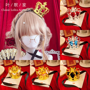 Lolita Tiara King Queen Coronation Gold Silver Rose Cute Lolita COS Crown Tiara