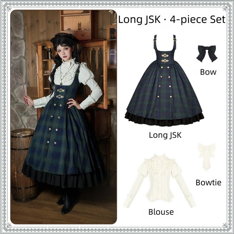 Berlin Souvenir - Plaid Preppy Style Lolita Bust Supporting JSK Outfit (L M S) 43928:790005