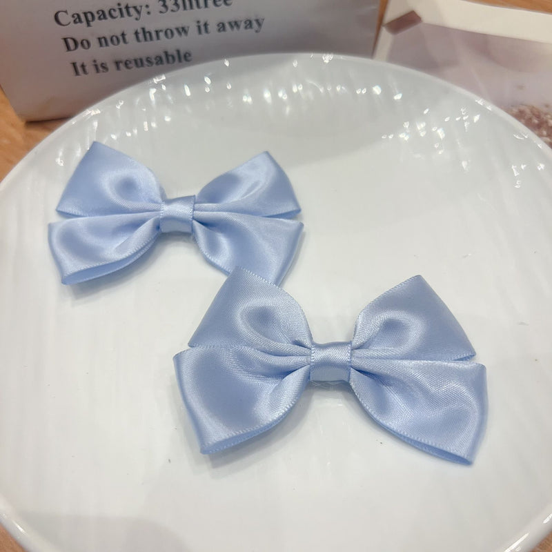 Handmade - Glossy Satin Ribbon - Bow Brooch Pair - detail view 20