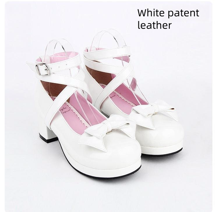 Angelic imprint - Sweet Lolita Shoes Round Toe Middle - Heel Shoes