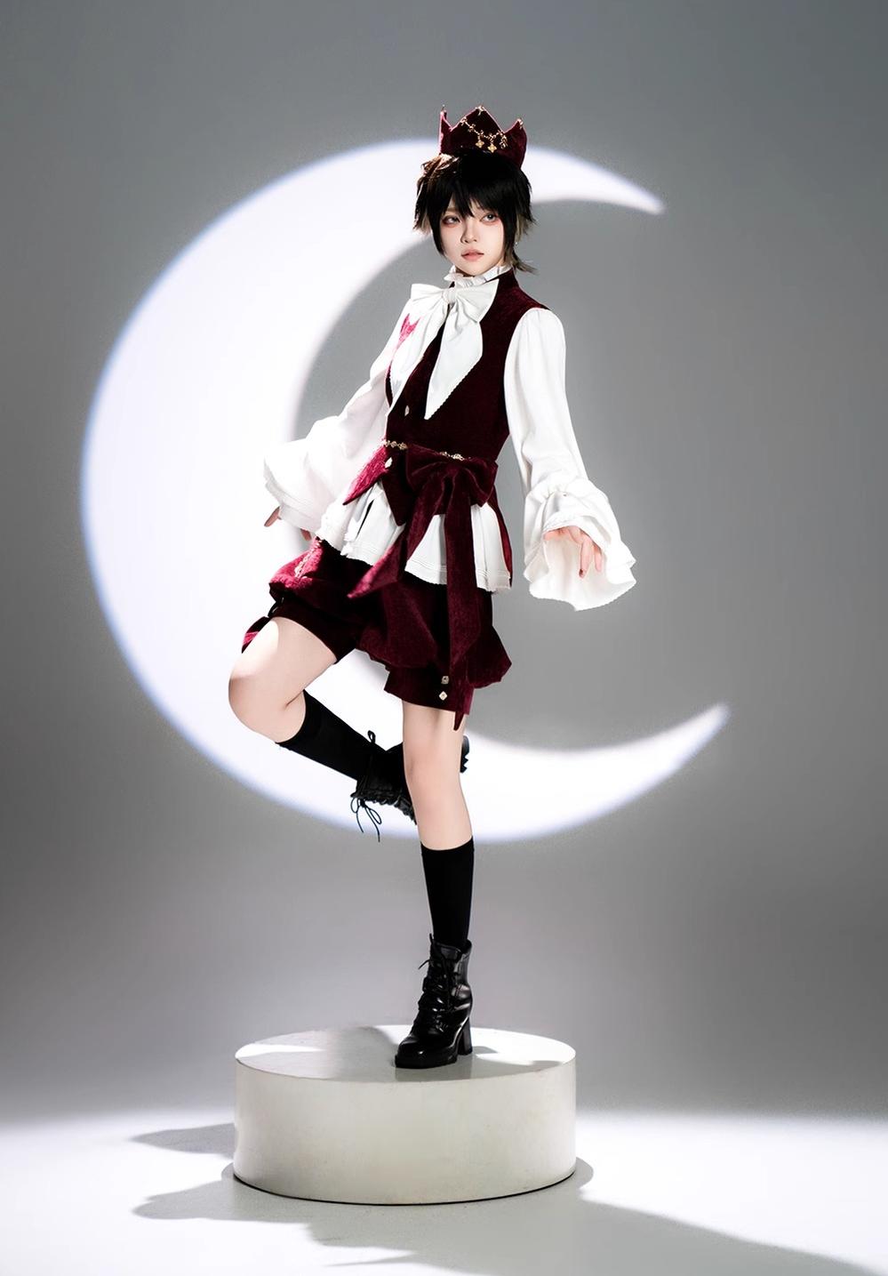 Princess Chronicles - Hunting Rabbit - Vintage Red Ouji Suit With Bunny Ear Hooded Jacket