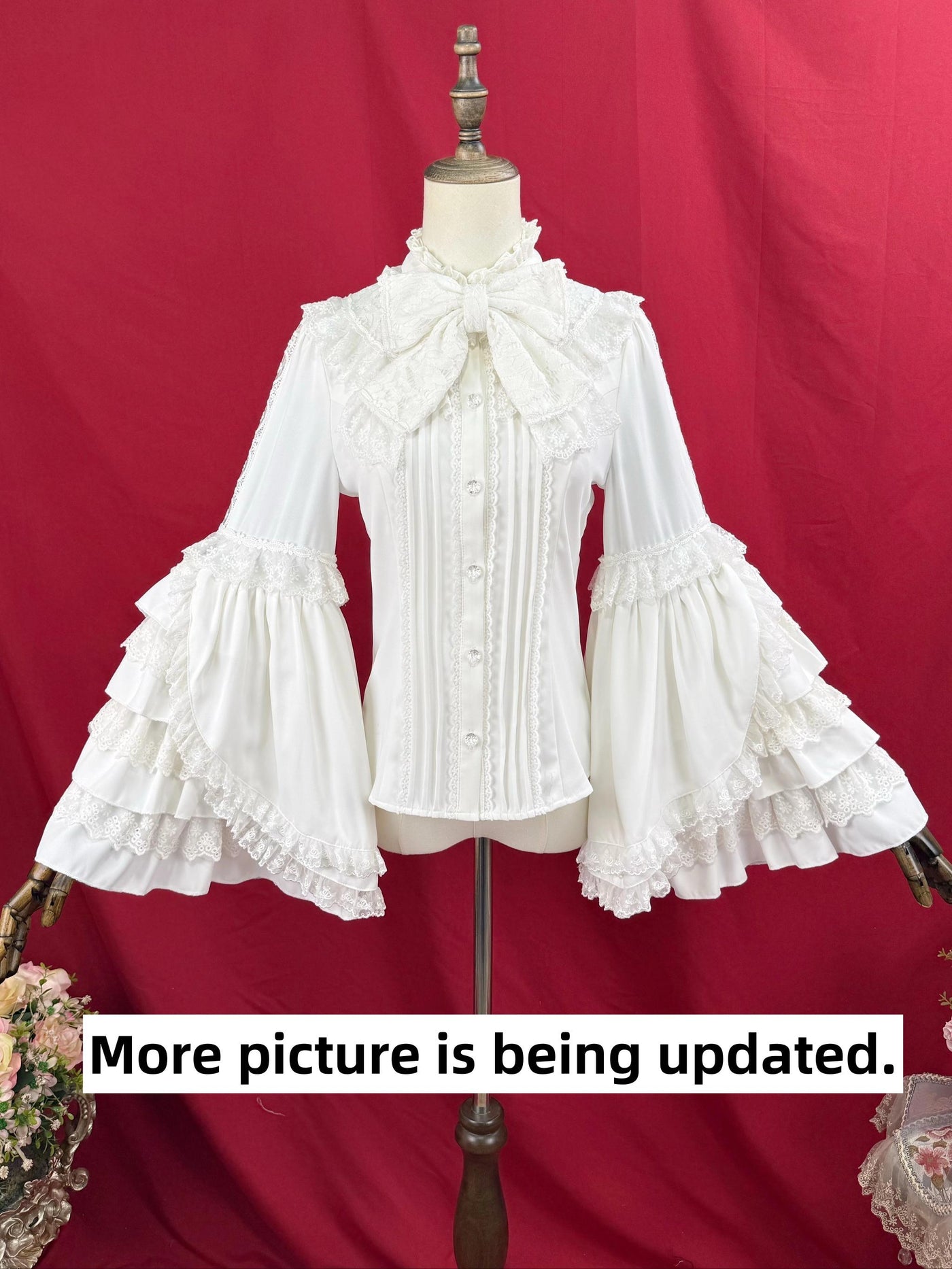 DMFS Lolita - Hime Sleeved Classic Lolita Shirt - Detachable Bow Innerwear