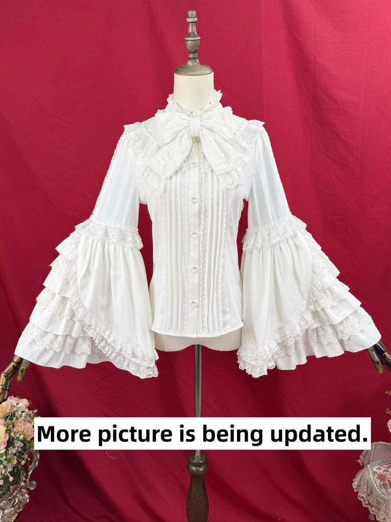 DMFS Lolita - Hime Sleeved Classic Lolita Shirt - Detachable Bow Innerwear