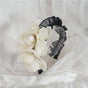 White flower black edge hairband
