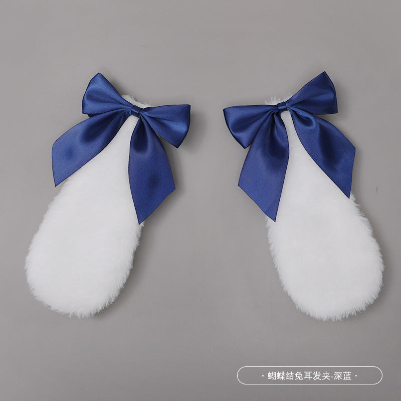 Lolita Lolita Bowknot Lolita Bunny Ear Hair Clip Side Clip Pair Clip Hair Accessory Cartoon Hair Clip - Lolita Fetch