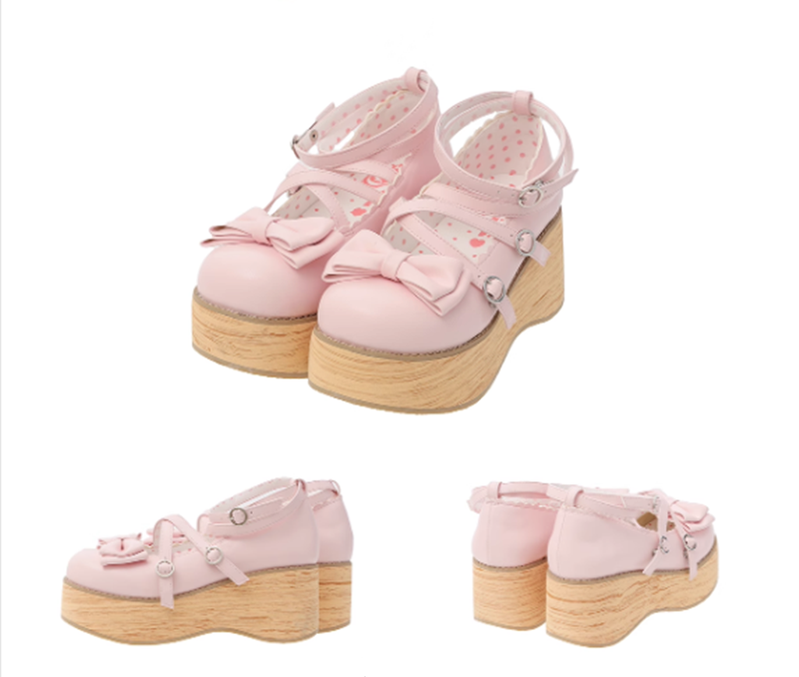 MODO - Round-Toe Platform - Sweet Lolita round-toe platform shoes with a bow - product detail 6