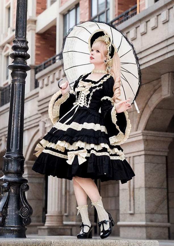 With PUJI - Chapter Seven - Spring Cotton Lolita OP Dress Doll-Like Dress