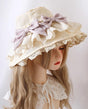 Einheitsgröße / Beige + 2 rosastichig-violette Schleifen