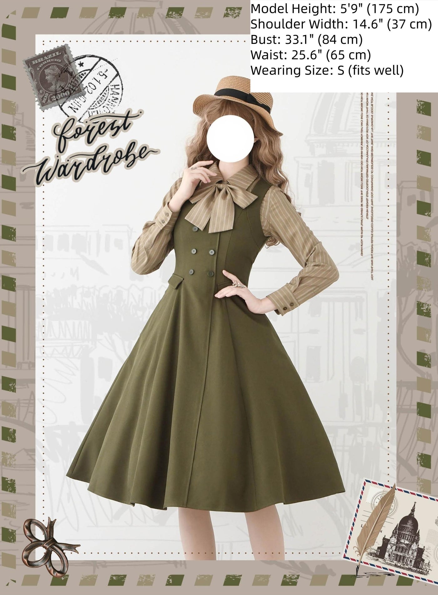 Forest Wardrobe - Foggy Forest - Elegant Lolita A-line JSK Dress, Side Pockets