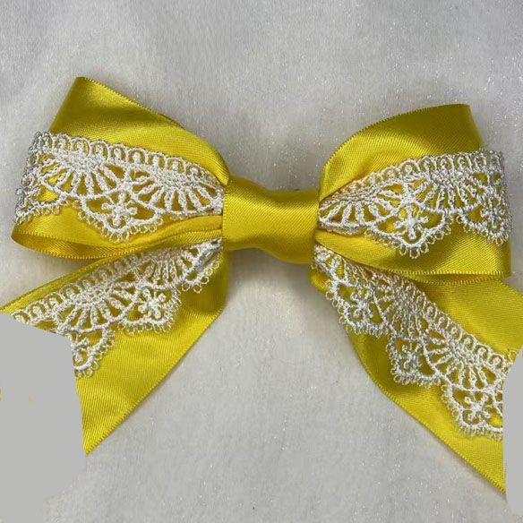 Handmade - Showa Cake Lace Bow - Hair Clip or Brooch - detail view 10