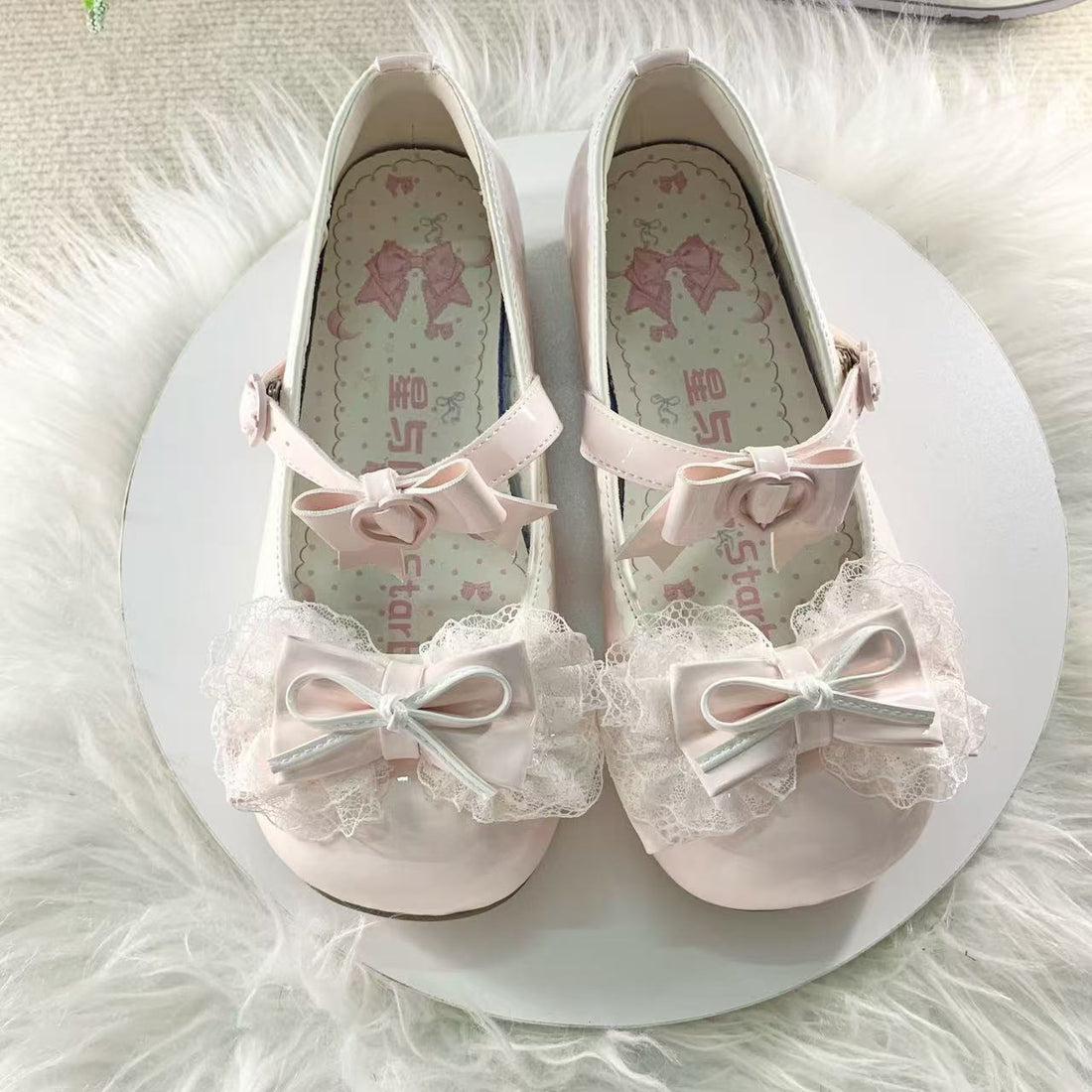 Original Lolita Lace Bow Mary Janes | Round-Toe Low-Heel Cute JK Princess Shoes