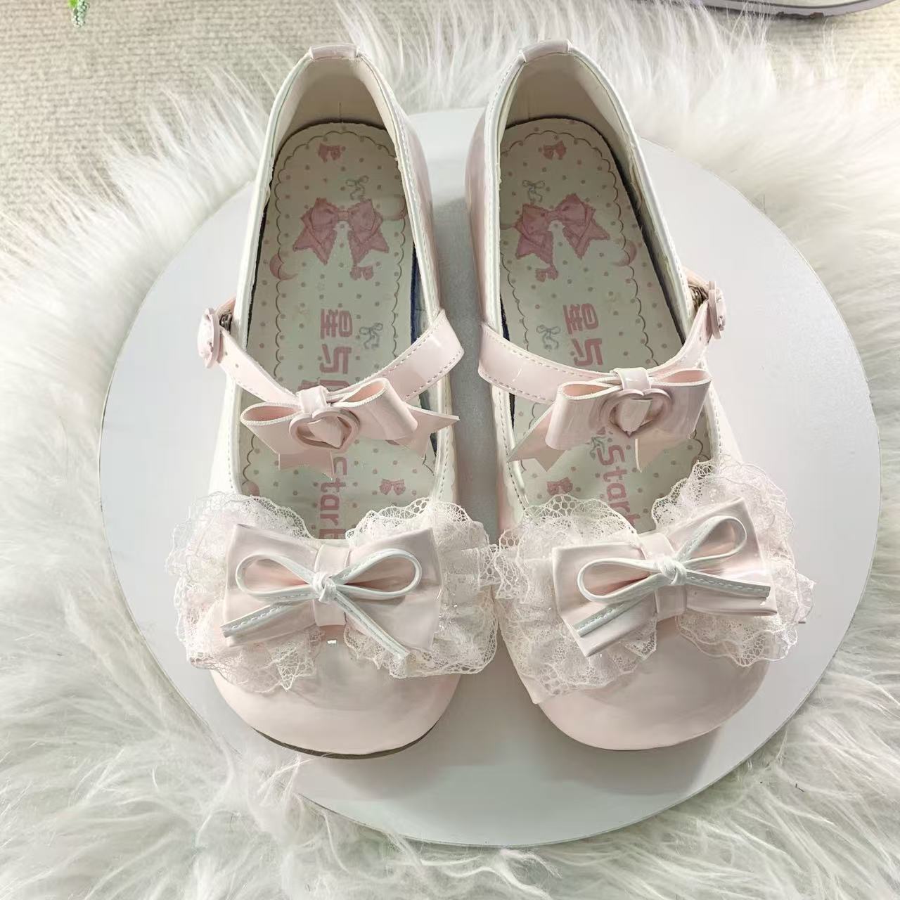 Original Lolita Lace Bow Mary Janes | Round-Toe Low-Heel Cute JK Princess Shoes