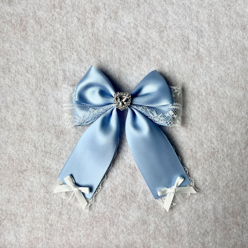 Handmade - Lace Tasseled Bow - Hair Clip or Brooch - detail view 8