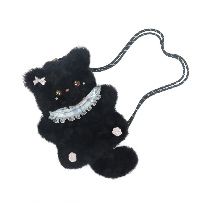 Plush Cat Cute Crossbody Bag Anime Girl Heart Small Bag Comic Exhibition Y2K Japanese Lolita Doll Bag - Lolita Fetch