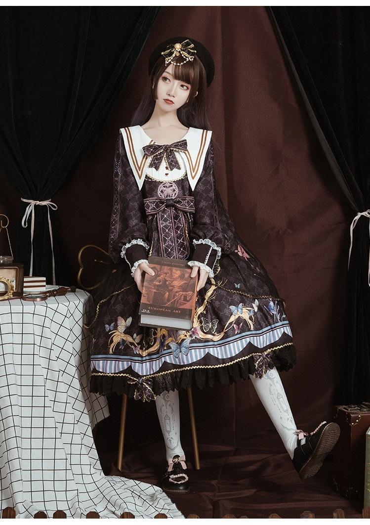 OCELOT - Classic Lolita OP Sailor Collar - Elegant Lolita Dress OP Dress