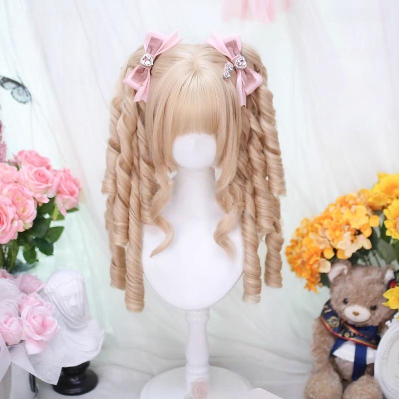 Dalao Home - Retro Lolita Wig - Detachable Roman Curl Ponytails Wig