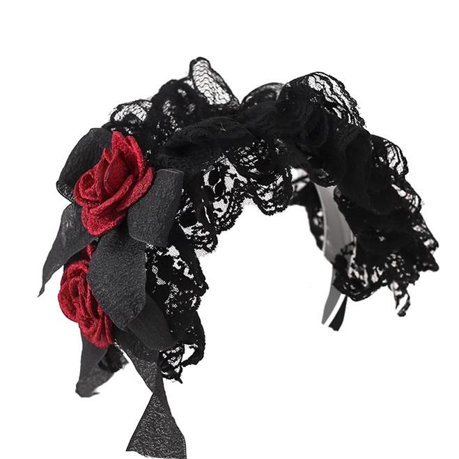 Xiaogui - Goth Lolita Headwear Black Lace KC - Headwear