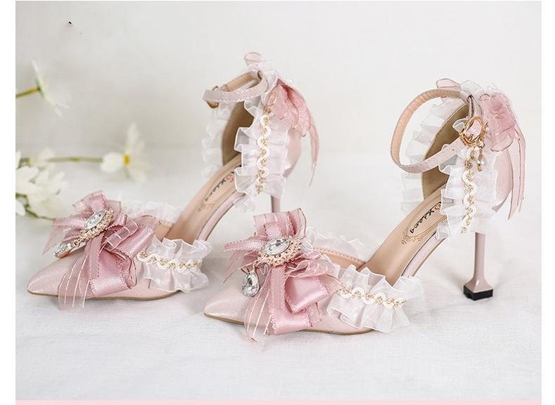 Xiaogui - Wedding Lolita Pointed Toe High - Heels Shoes Shoes
