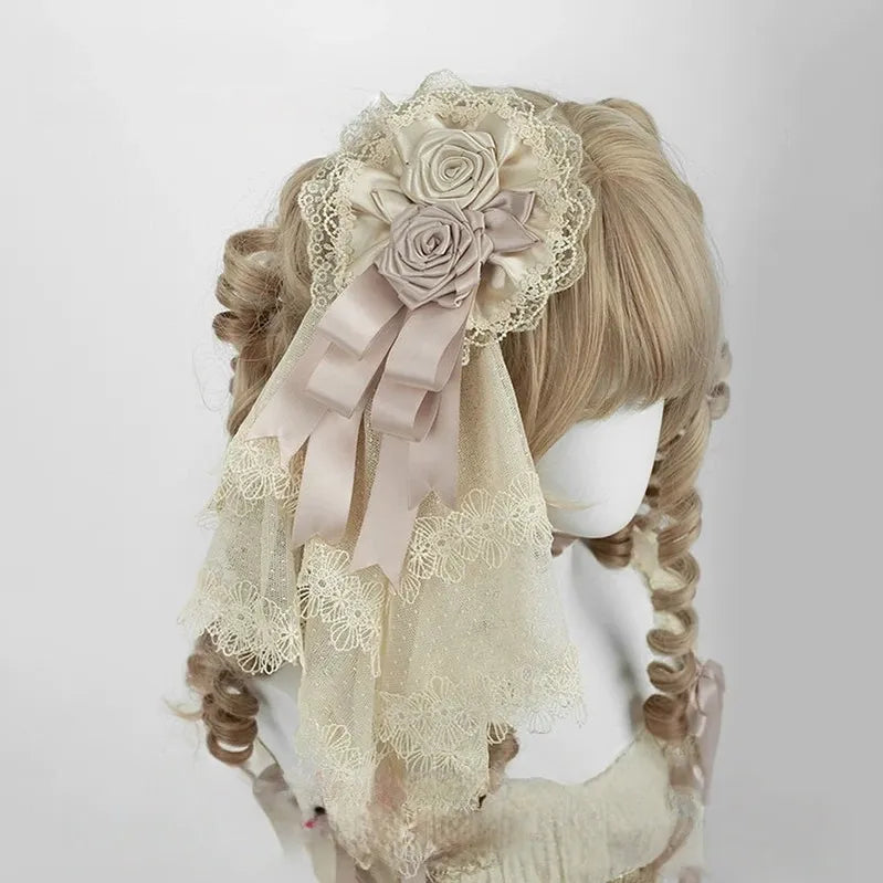 The Accessories' Story - Champagne Classic - Lolita headwear and choker options with floral accents - product detail 9