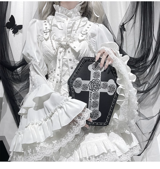 OCELOT - Gothic Lolita Halloween Blouse - Bat Inspired Innerwear