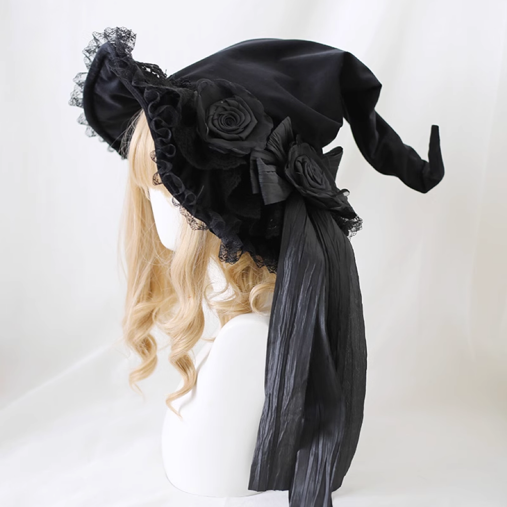 Xiaogui - Halloween Gothic Lolita Witch Hat - Bow Velvet BNT Headwear