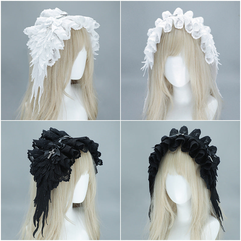 Gothic Dark Angel Wings Headband - Harajuku Subculture Punk Lolita Cosplay - Lolita Fetch