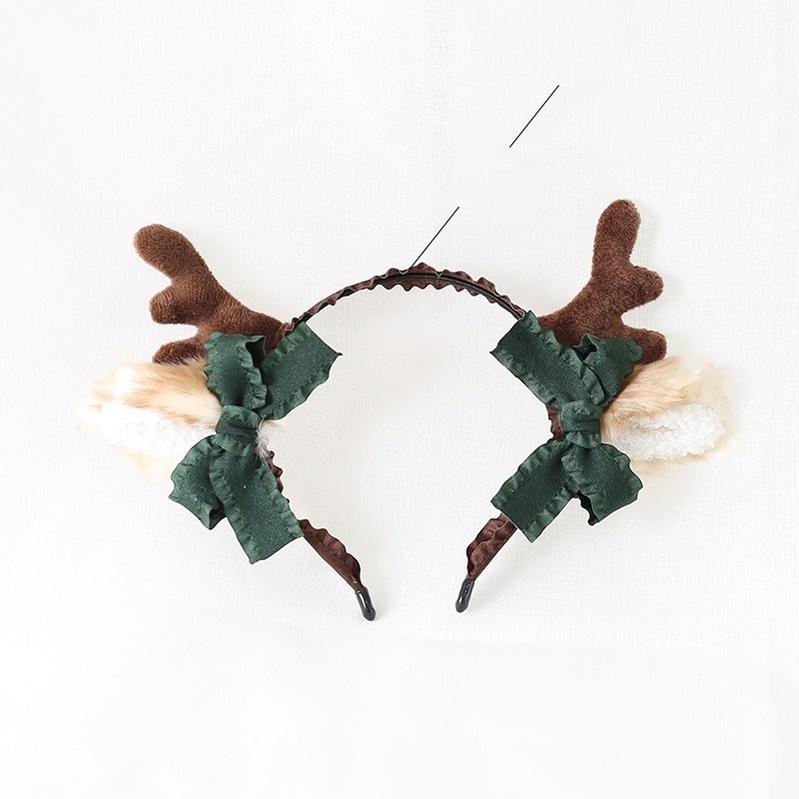 Xiaogui - Christmas Sweet Red Lolita KC Cute - Elk Antlers Headwear Headwear