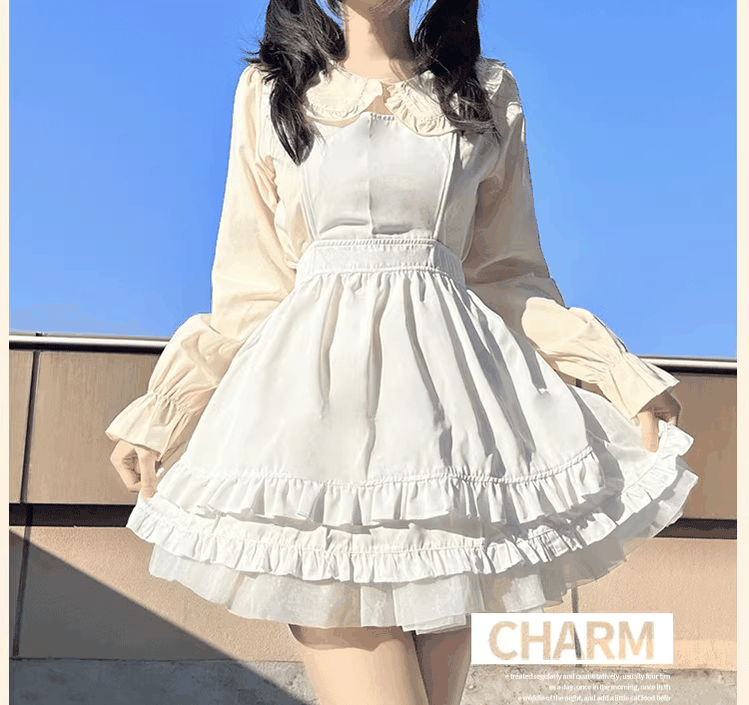 Niu Niu - Plus Size Lolita Shirt Long Sleeve - Doll Collar Blouse Innerwear