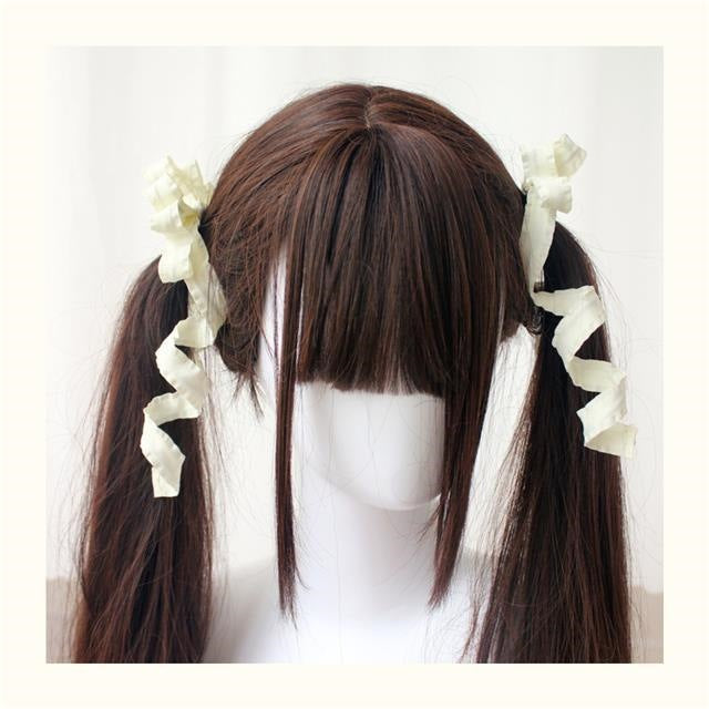 Original Handmade Double Ponytail Twist Hair Clip Lolita Girl Sweet Pair Clip Japanese Anime Cosplay Styling Hair Accessory