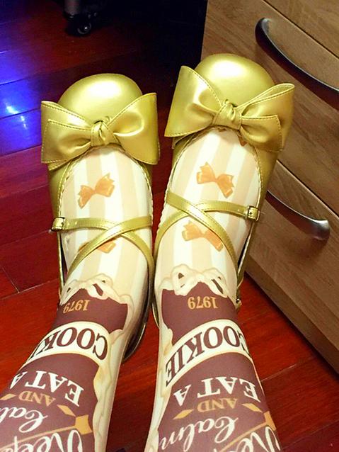 Sosic - Bow and Low Heel Cross Band Lolita - Leather Shoes Shoes