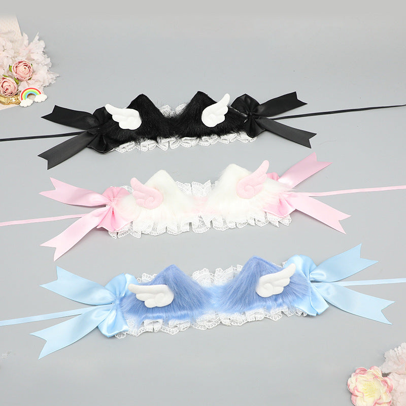 Cat Ear Hair Clip Cat Ear Hairband Bowknot Hair Accessory Comic Con Costume Cute Girl Hair Ornament Lolita Multi-use Pair Clip - Lolita Fetch