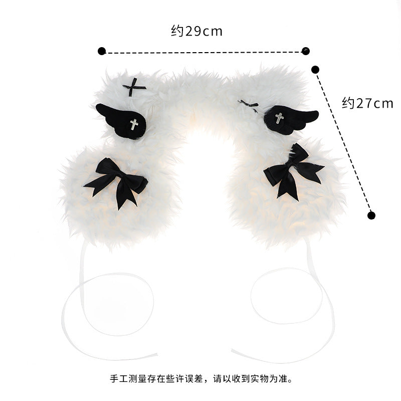 Yang Er Da Meng Original Cute Plush Puppy Ear Muffs for Women Winter Ear Protection Cute Solid Color Warm Cold-Proof Ear Covers - Lolita Fetch