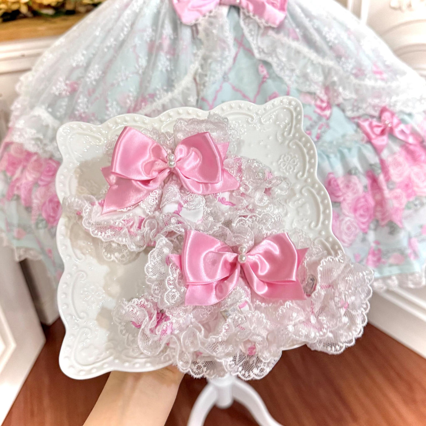 Summer 2026 - Old School Lolita Floral Printed JSK Dress with Ribbon Bows 45521:851932