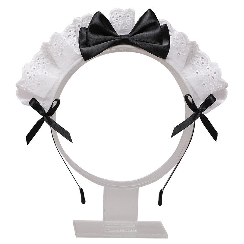 Handmade Japanese Style Lolita Headwear Lolita Hair Accessories Lace Bow Maid Headband - Lolita Fetch