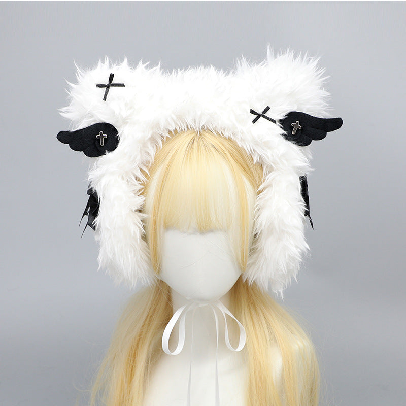 Yang Er Da Meng Original Cute Plush Puppy Ear Muffs for Women Winter Ear Protection Cute Solid Color Warm Cold-Proof Ear Covers - Lolita Fetch