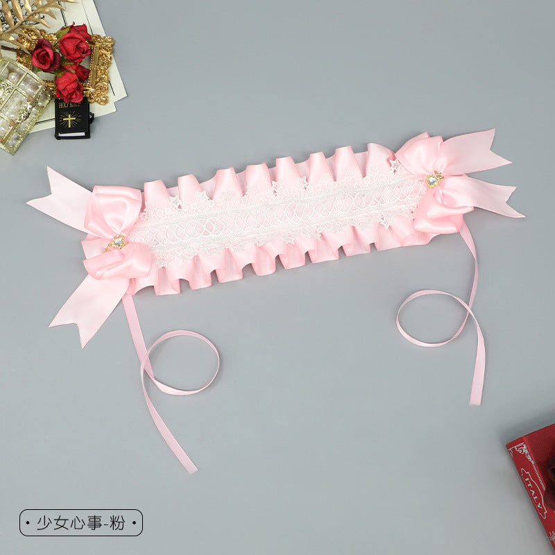 Plush Lace Bow Hair Accessory Lolita Girl Comic Exhibition Headband Party Maid Hair Ornament Sweet Accessories - Lolita Fetch