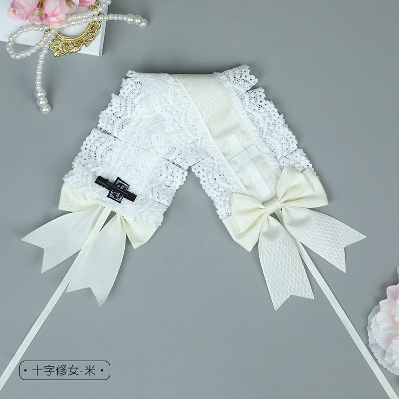 Lolita Bow Lace Hairband - Handmade Cute Anime Girl Hair Clip