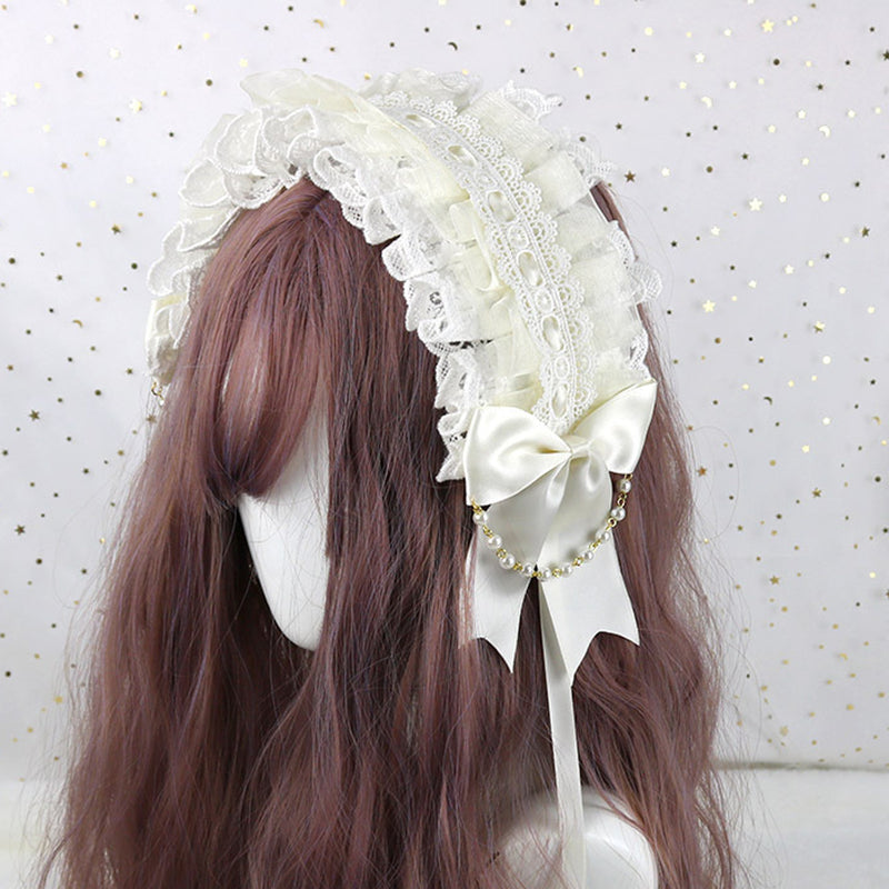 Xiao Gui Snow Gauze Lace Bow Hairband