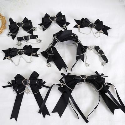 Xiaogui - Dark-themed Gothic Lolita Heart - Hair Clips Headwear