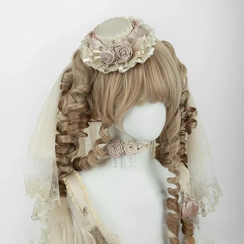 The Accessories' Story - Champagne Classic - Lolita headwear and choker options with floral accents - product detail 6