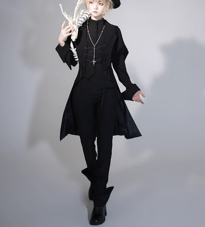 Princess Chronicles - Yan Ye - Gothic Lolita Cross Shaped Rose Necklace