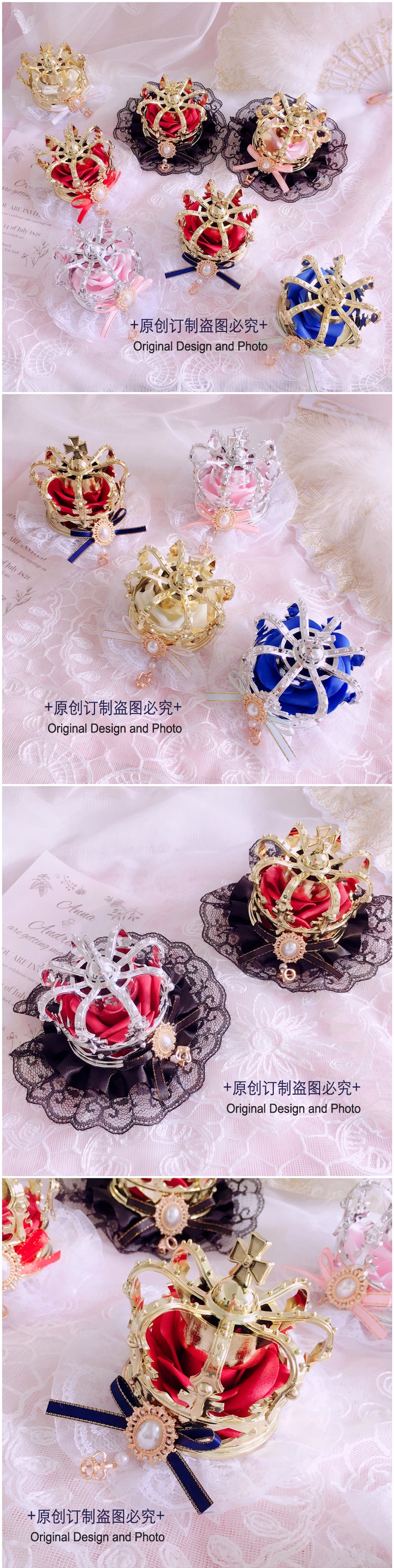 Original Girl Crown Lolita Headwear for Singing, Daily Wear, Princess, Queen Coronation, Lolita Wedding Accessories, Small Items
