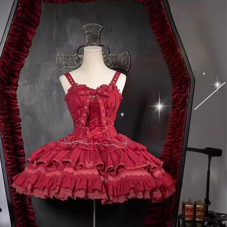 Contract Cross - Gothic and Elegant Lolita JSK S red (JSK only)